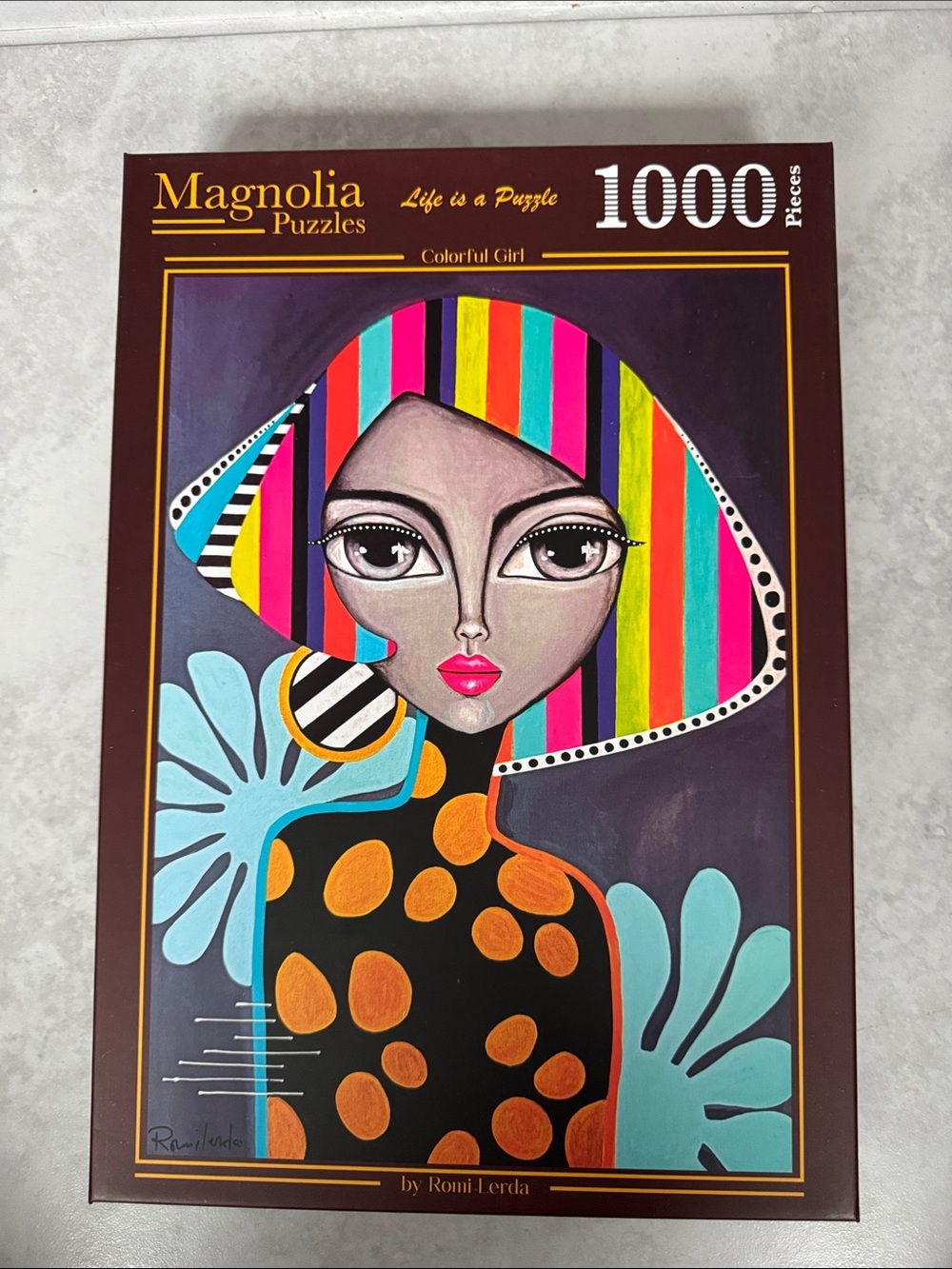 Magnolia Colorful Girl 1000-Piece Puzzle - Bright Multicolor Artwork